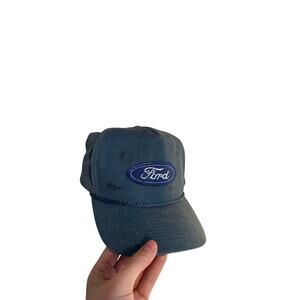 Ford Rope Trucker Hat Baseball Cap Distressed Dirty Style Blue New! Cobra Caps